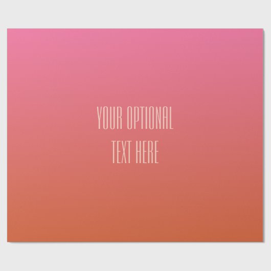 Roze Oranje Gradient aangepaste tekst inpakpapier (Vlak)