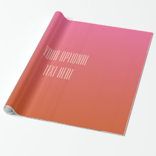 Roze Oranje Gradient aangepaste tekst inpakpapier