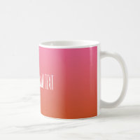 Roze Oranje Gradient aangepaste tekst mokken