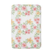 Roze Oranje Groene Aquarel Wilde Bloem Badmat (Voorkant Verticaal)