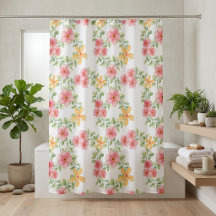 Roze Oranje Groene Aquarel Wilde Bloem