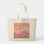 Roze oranje, groene, lichtroze, eenvoudige vibes grote tote bag (Achterkant)