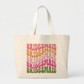 Roze oranje, groene, lichtroze, eenvoudige vibes grote tote bag (Voorkant)
