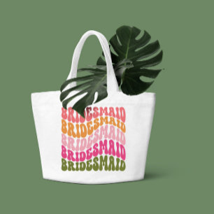 Roze oranje, groene, lichtroze, eenvoudige vibes grote tote bag