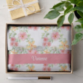 Roze Oranje Groene Wilde Bloem Waterverf Tissuepapier (Geschenk)