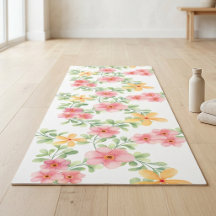 Roze Oranje Groene Wilde Bloem Waterverf
