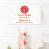 Roze Oranje Groovy Laatste disco Bachelorette Welk Spandoek (Insitu)