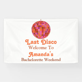 Roze Oranje Groovy Laatste disco Bachelorette Welk Spandoek