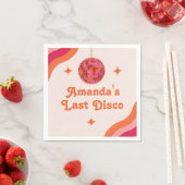 Roze Oranje Groovy Laatste disco vrijgezellenfeest Servet (Insitu)