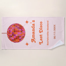 Roze Oranje Groovy Laatste disco vrijgezellenfeest Strandlaken
