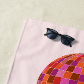 Roze Oranje Groovy Laatste disco vrijgezellenweeke Strandlaken (In situ)