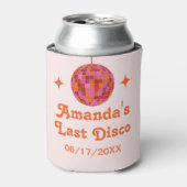 Roze Oranje Groovy Last disco Bachelorette Blikjeskoeler (Blikje Voorkant)