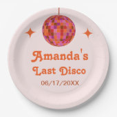 Roze Oranje Groovy Last disco Bachelorette Papieren Bordje (Voorkant)