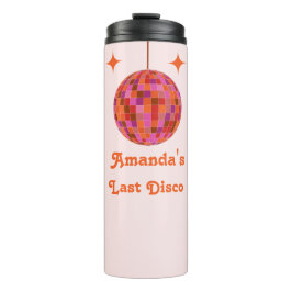 Roze Oranje Groovy Last disco Bachelorette Thermosbeker