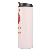 Roze Oranje Groovy Last disco Bachelorette Thermosbeker (Geroteerd rechts)