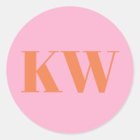 Roze Oranje Grote Monogram Eerste Persoonlijke