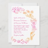 Roze Oranje Hand getrokken eenvoudige botanische b Kaart (Voorkant)