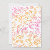 Roze Oranje Hand getrokken eenvoudige botanische b Kaart (Achterkant)