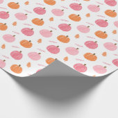 Roze Oranje Herfst pompoen lederen patroon Cadeaupapier (Hoek)