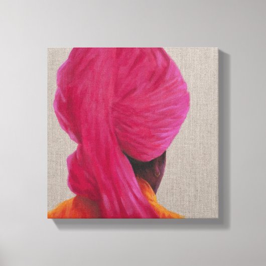 Roze Oranje jas van Turban 2014 Canvas Afdruk (Voorkant)