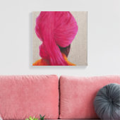 Roze Oranje jas van Turban 2014 Canvas Afdruk (Insitu (Woonkamer))