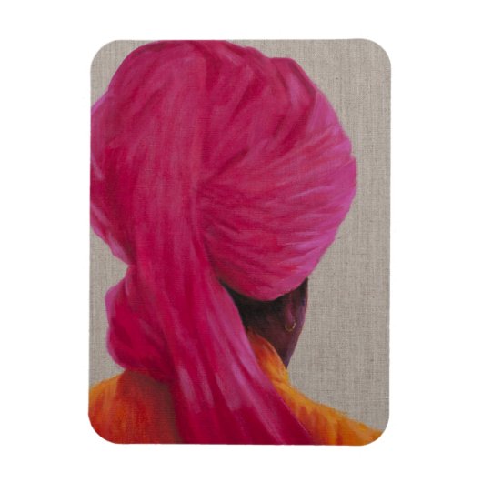 Roze Oranje jas van Turban 2014 Magneet (Verticaal)