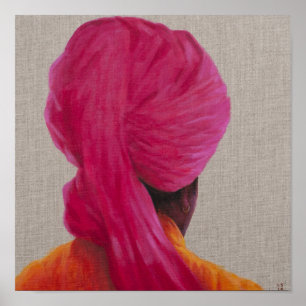 Roze Oranje jas van Turban 2014 Poster