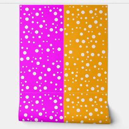 Roze & Oranje kleur met stippen - speels Behang