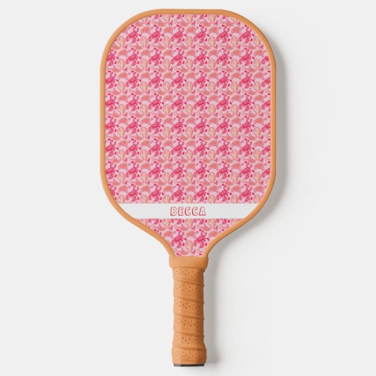Roze Oranje kreeft onder het Zee Pickleball Paddle (Voorkant)