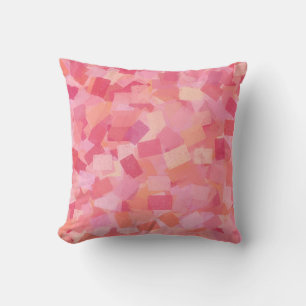 Roze Oranje Kubisme Abstract Patroon Kussen