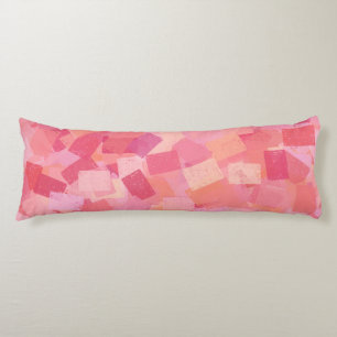 Roze Oranje Kubisme Abstract Patroon Lichaamskussen