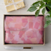 Roze Oranje Kubisme Abstract Patroon Tissuepapier (Geschenk)