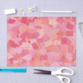 Roze Oranje Kubisme Abstract Patroon Tissuepapier (Craft)
