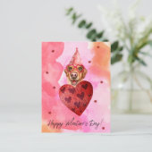 Roze Oranje labrador Valentijnsdag Gift Dog Feestdagenkaart (Staand voorkant)