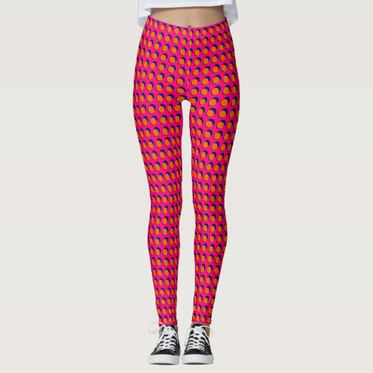 Roze Oranje Leggings (Voorkant)