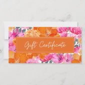 Roze Oranje Levendig Zomer Tuin Cadeaubon (Voorkant)