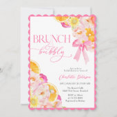 Roze & Oranje Levendige Bloemen Vrijgezellenfeest Kaart (Voorkant)