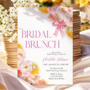 Roze & Oranje Levendige Bloemen Vrijgezellenfeest Kaart