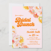 Roze & Oranje Levendige Bloemen Vrijgezellenfeest Kaart (Voorkant)