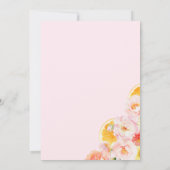 Roze & Oranje Levendige Bloemen Vrijgezellenfeest Kaart (Achterkant)