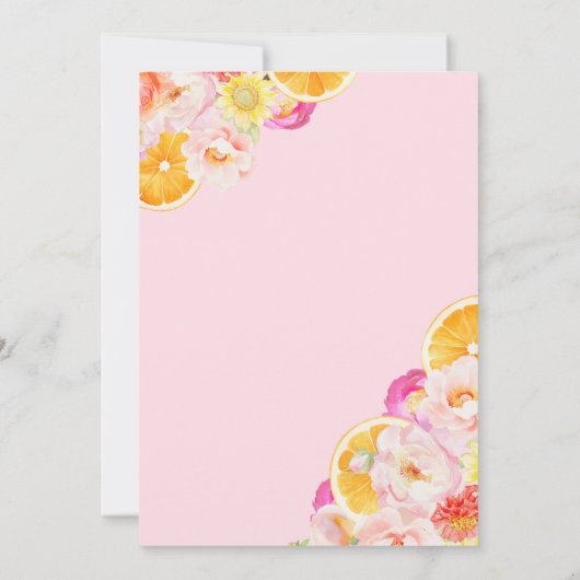 Roze & Oranje Levendige Bloemen Vrijgezellenfeest Kaart (Achterkant)