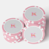Roze Oranje Lichtgrijs Grijs Aangepaste Kleur Cade Poker Chips (Opstapeling)