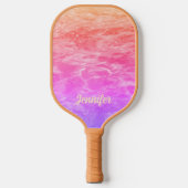 Roze Oranje Lila en koraal tropisch water Pickleball Paddle (Voorkant)