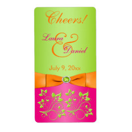 Roze Oranje Limoen AFDRUKKELIJK label voor ribbon 