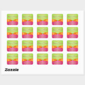 Roze Oranje Limoen Floral Wedding Favor Sticker 2 (Vel)