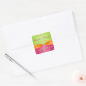 Roze Oranje Limoen Floral Wedding Favor Sticker 2 (Envelop)