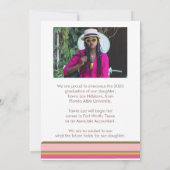 Roze Oranje Lineaire Afstudeercard  Kaart (Achterkant)