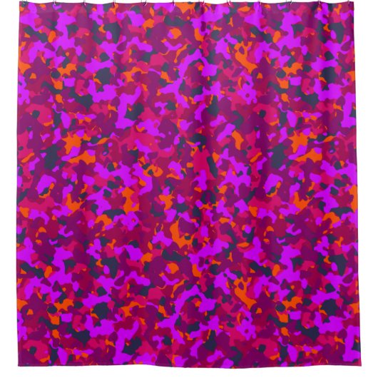 Roze oranje magenta Camouflage Camo Pattern Douchegordijn (Voorkant)