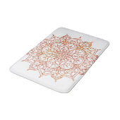 Roze & Oranje Mandala op Witte Glam Badmat (Gekanteld)