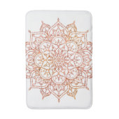 Roze & Oranje Mandala op Witte Glam Badmat (Voorkant Verticaal)